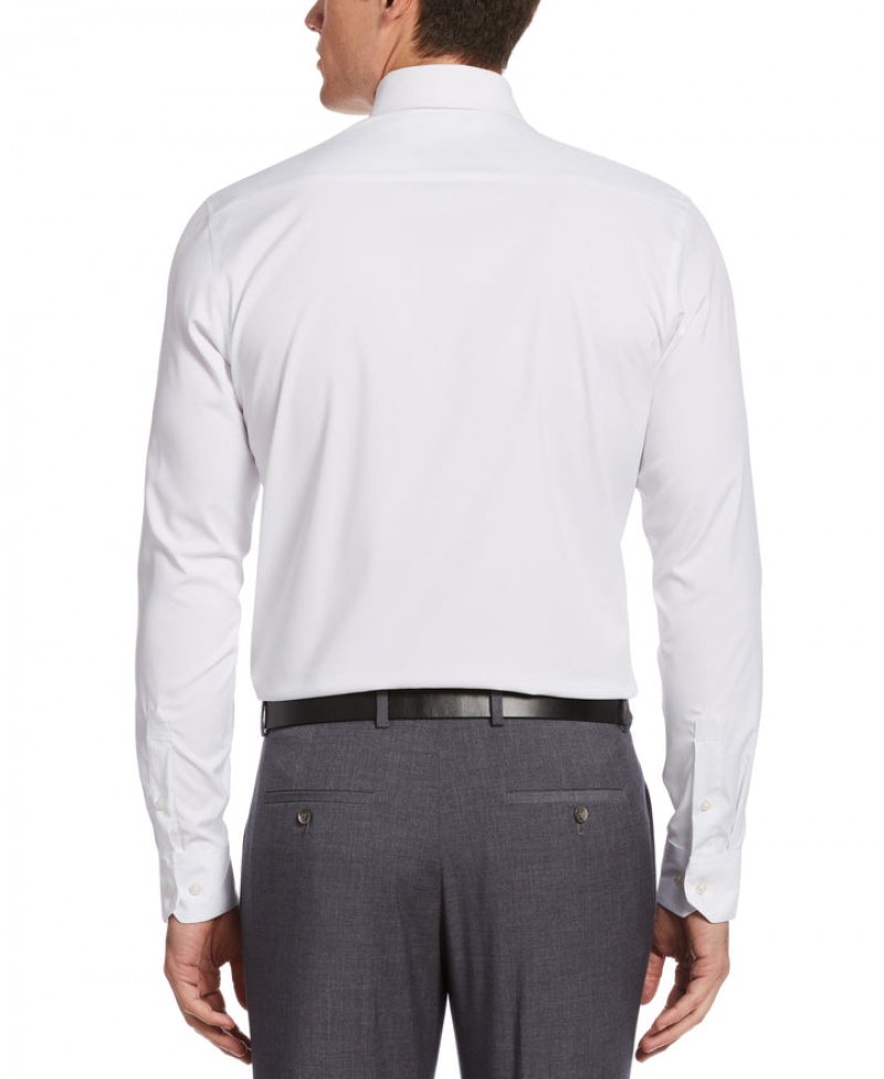 Perry Ellis Slim Fit Non-Iron Tech Dress Shirt White | 980RTEMAH