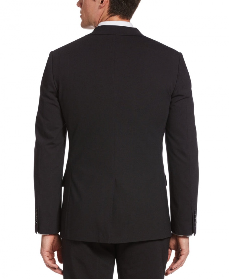 Perry Ellis Slim Fit Pindot Stretch Knit Suit Jacket Black | 315GMVPFS