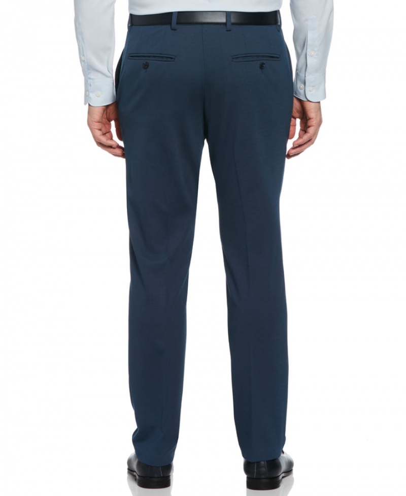 Perry Ellis Slim Fit Pindot Stretch Knit Suit Pant Azure | 721CKVHIY