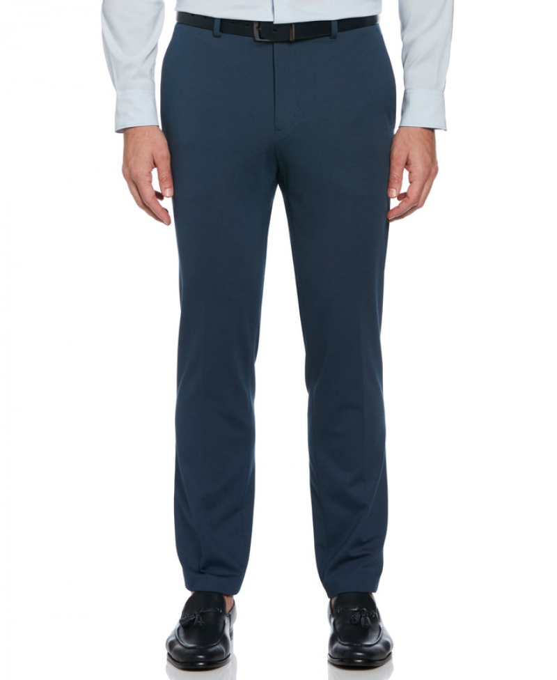 Perry Ellis Slim Fit Pindot Stretch Knit Suit Pant Azure | 721CKVHIY