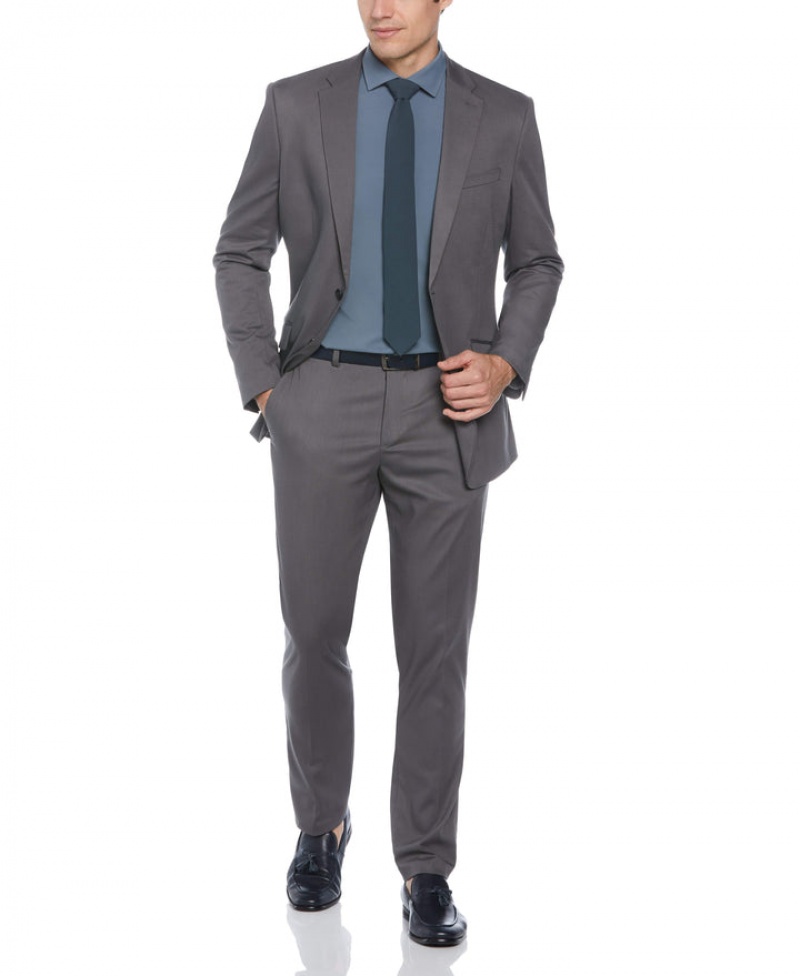 Perry Ellis Slim Fit Smoked Pearl Performance Tech Suit | 249URETWA