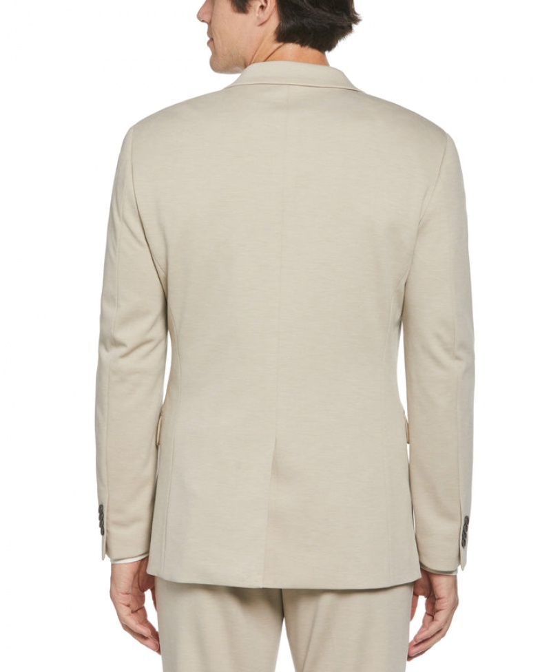 Perry Ellis Slim Fit Solid Knit Suit Jacket Light Taupe | 876UTLDBI