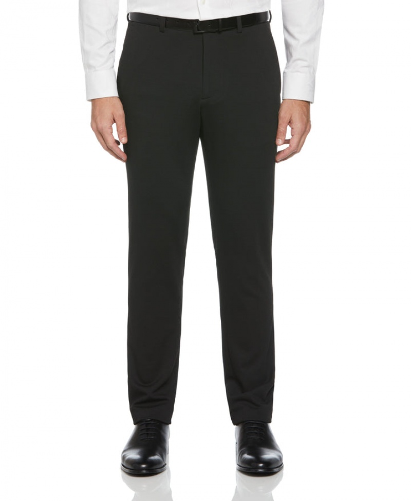 Perry Ellis Slim Fit Solid Knit Suit Pant Black | 945HYUAEV