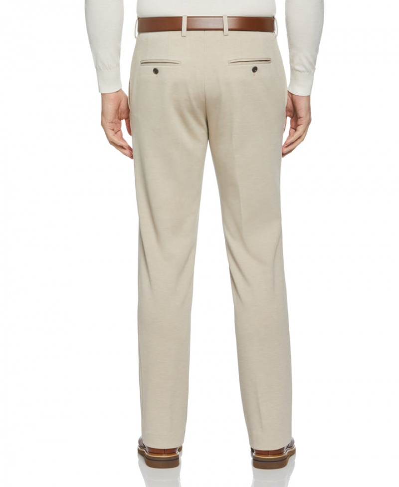 Perry Ellis Slim Fit Solid Knit Suit Pant Light Taupe | 463NBZLEJ