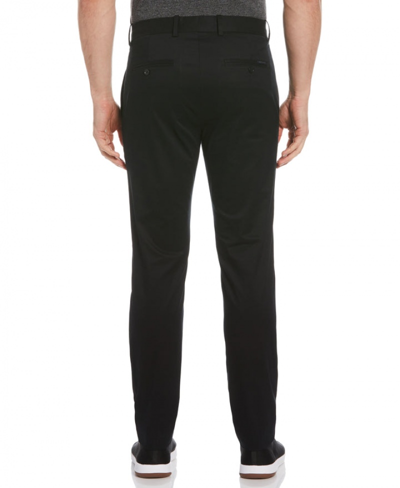 Perry Ellis Slim Fit Stretch Smart Chino Pant Black | 923FPGTDY