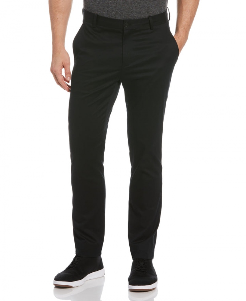 Perry Ellis Slim Fit Stretch Smart Chino Pant Black | 923FPGTDY