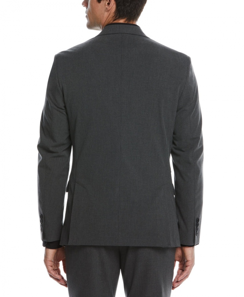 Perry Ellis Slim Fit Stretch Textured Tech Suit Jacket Charcoal | 312JHTAVR