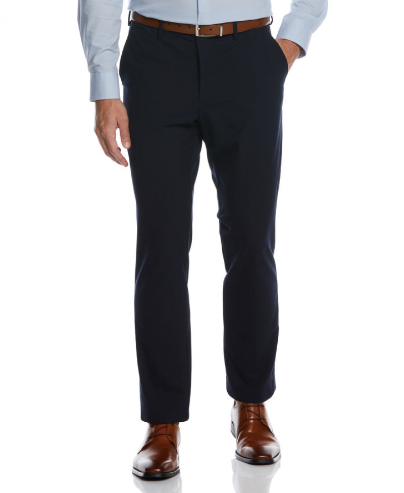 Perry Ellis Slim Fit Stretch Textured Tech Suit Pant Dark Sapphire | 471NBUXZK