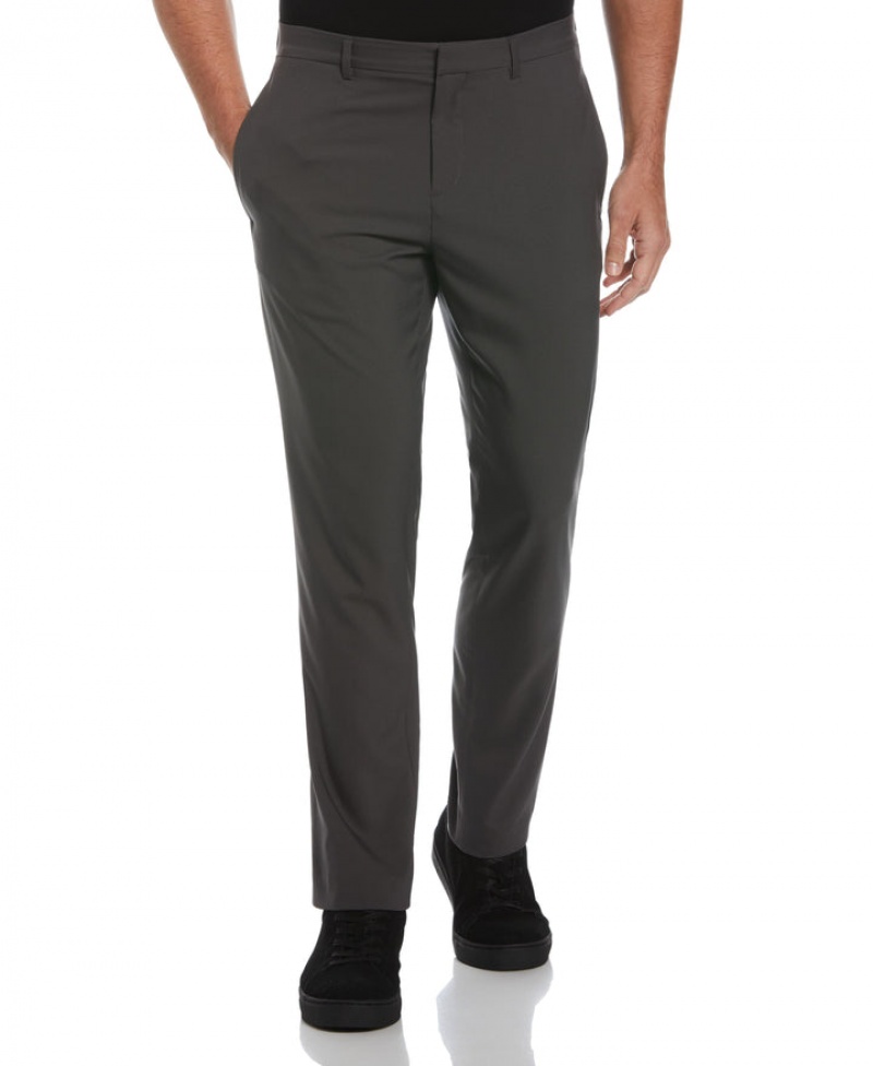 Perry Ellis Slim Fit Tech Portfolio Dress Pant Black | 328RBYLVU