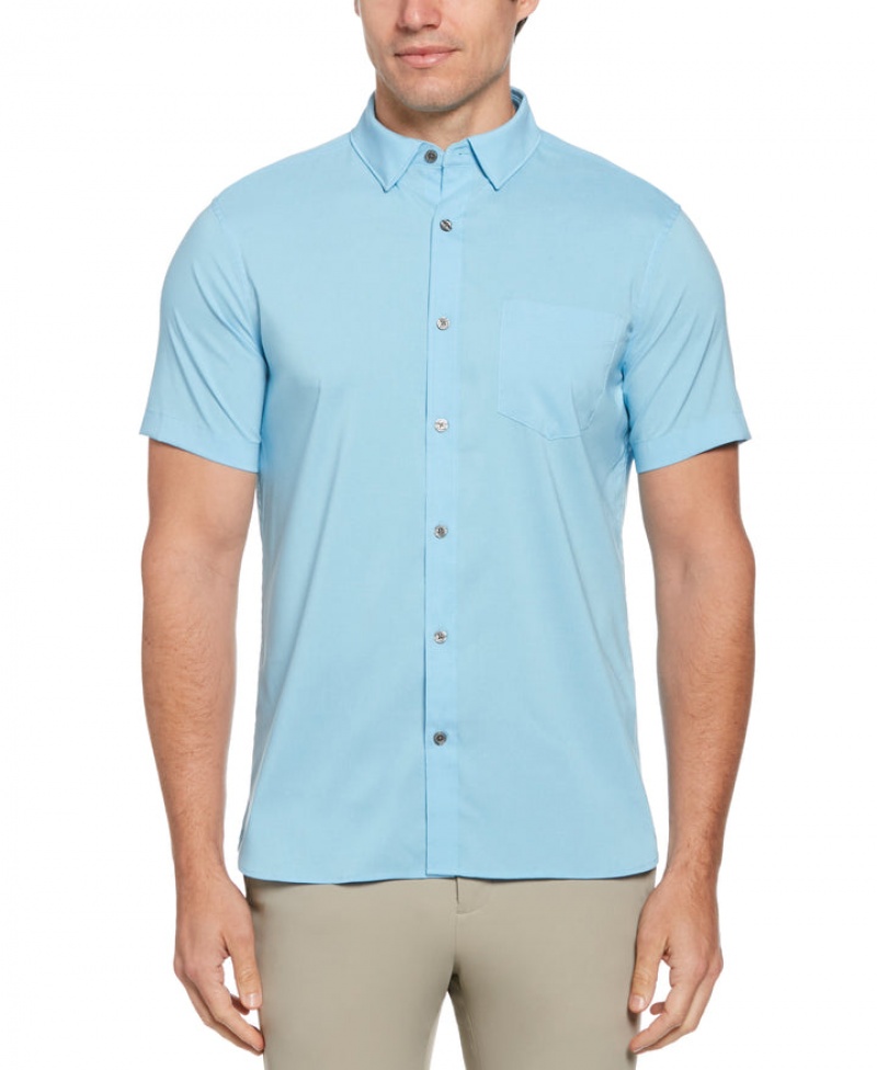 Perry Ellis Slim Fit Total Stretch Heather Shirt Air Blue | 247XAHULZ