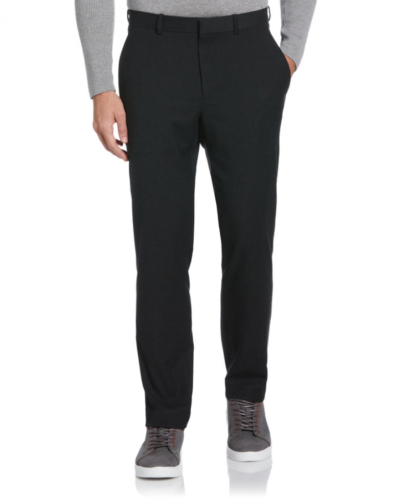 Perry Ellis Slim Fit Washable Suit Pant Black | 972XUCKDS