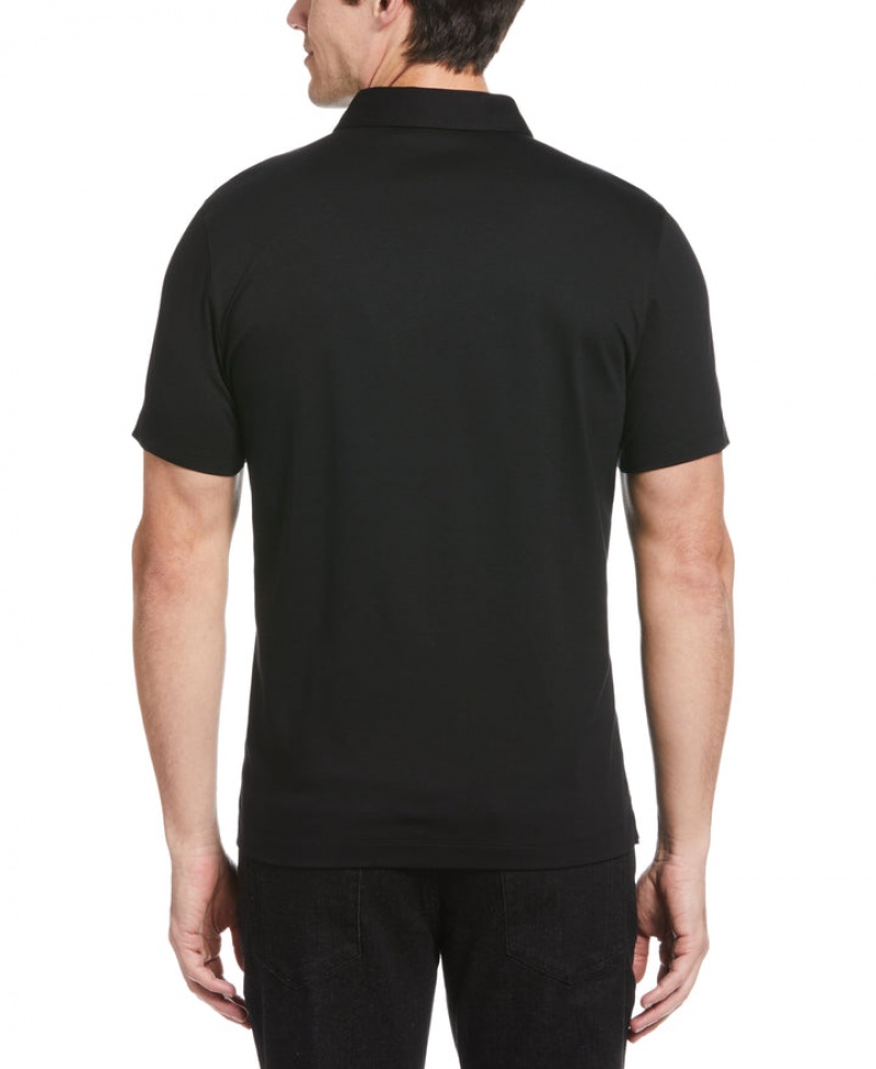 Perry Ellis Smart Interlock Solid Polo Black | 167PXFOIC