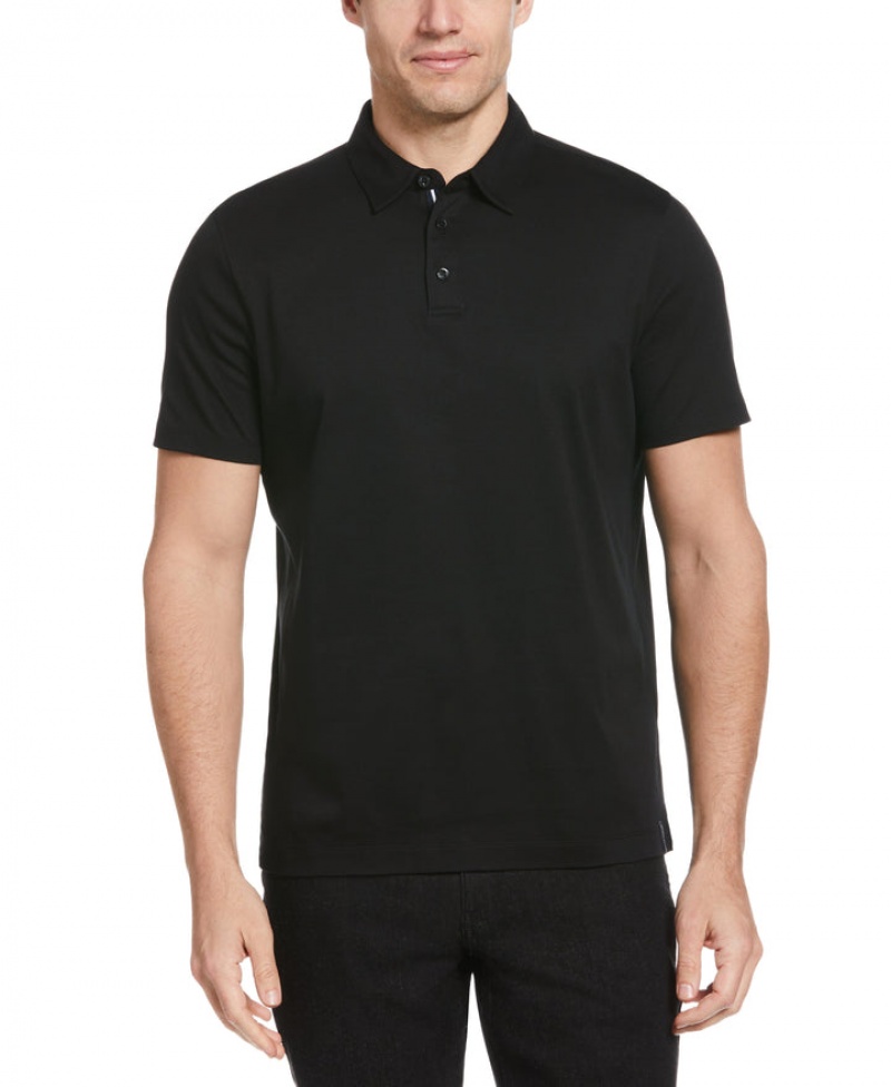 Perry Ellis Smart Interlock Solid Polo Black | 167PXFOIC