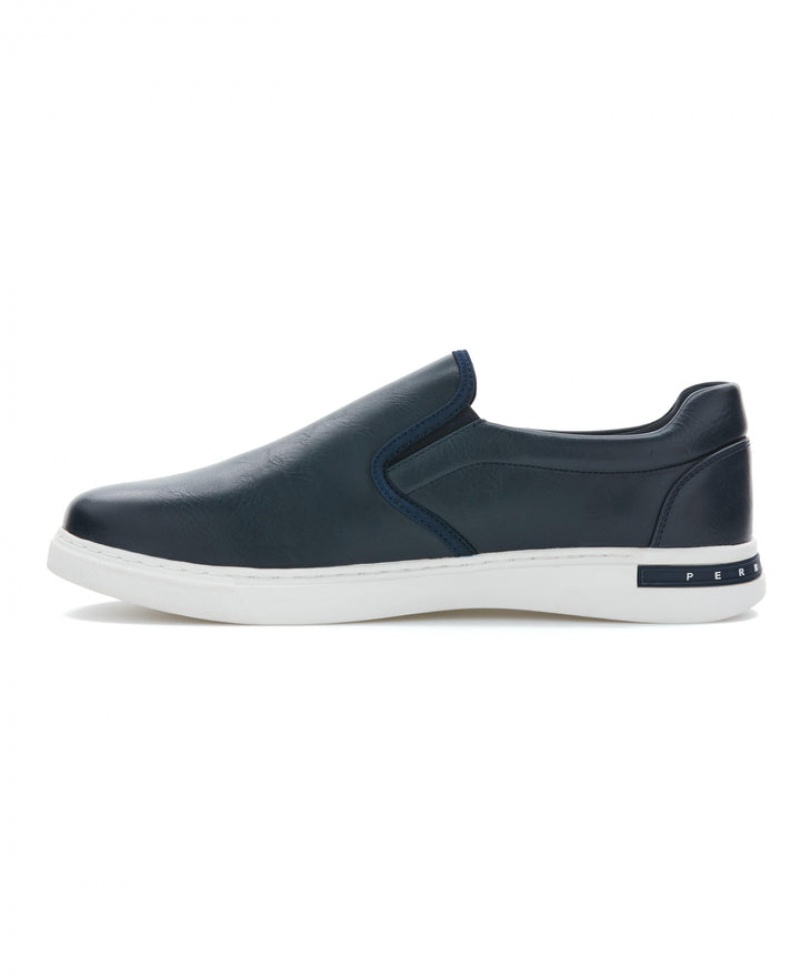 Perry Ellis Smooth Slip-On Sneakers Navy | 867BNREYM