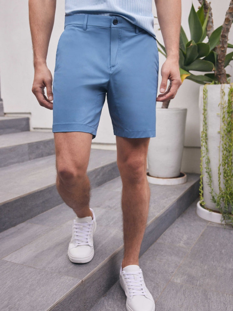 Perry Ellis Stretch Solid Tech Short Copen Blue | 061OWGRKV