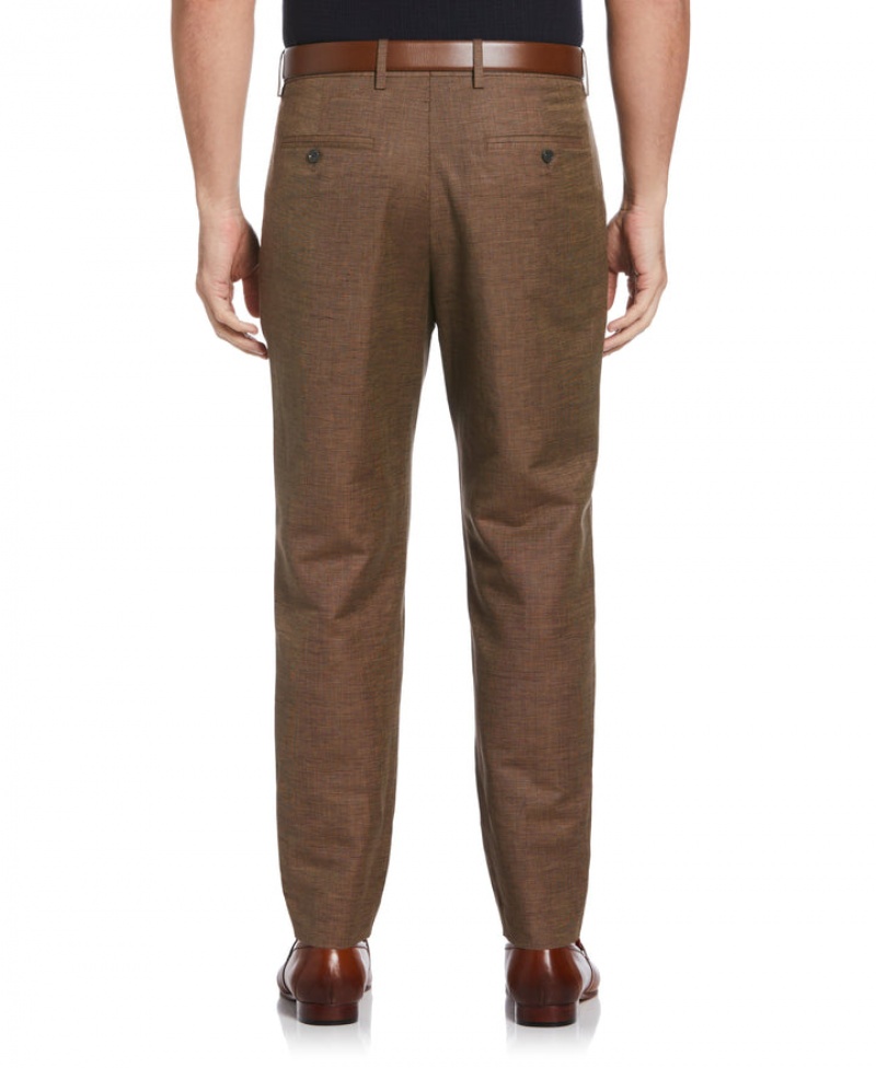 Perry Ellis Tapered Fit Pleated Pants Coconut Shell | 754RFSUKQ