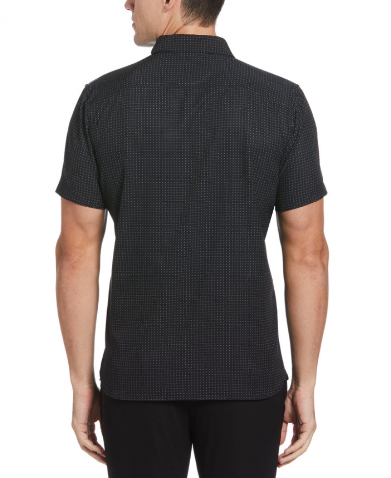 Perry Ellis Total Stretch Slim Fit Dot Print Shirt Abbey Stone | 912TABHUJ