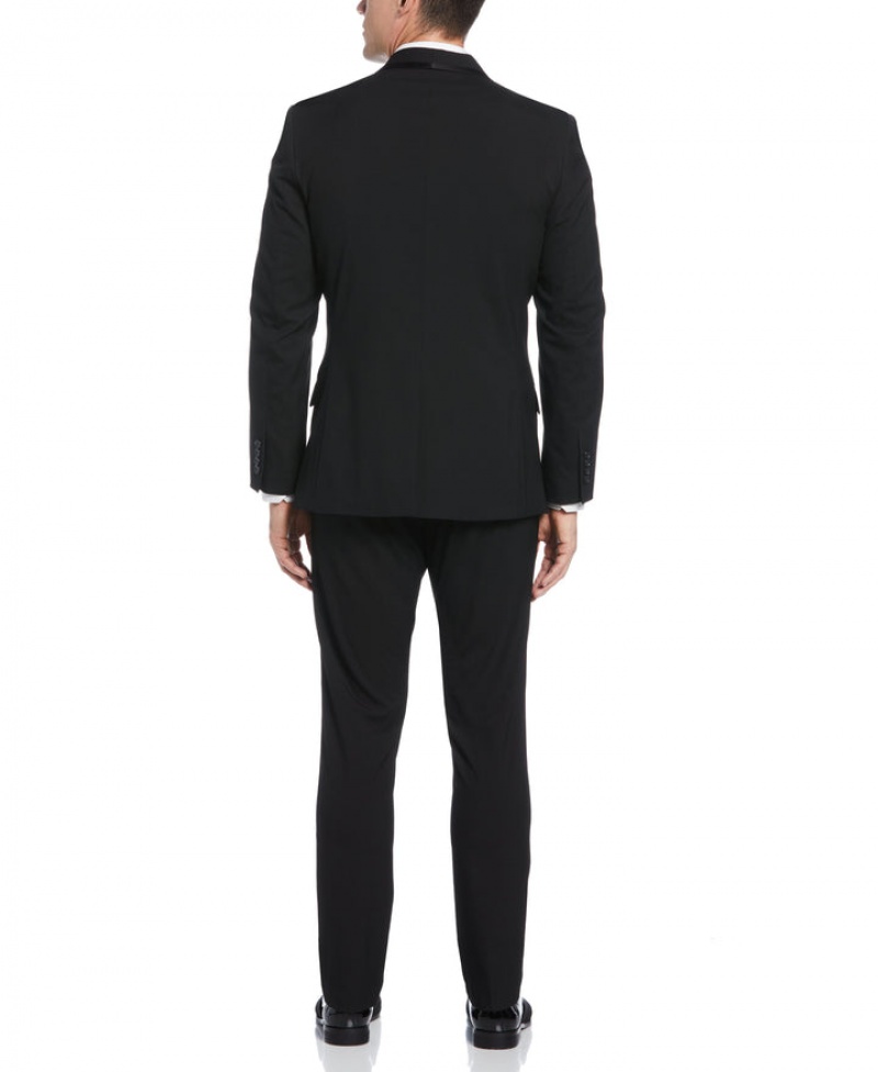 Perry Ellis Very Slim Fit Black Tuxedo Black | 395OEYKAC