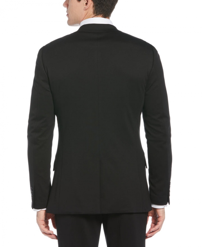 Perry Ellis Very Slim Fit Neat Knit Suit Jacket Black | 295KEVAWQ