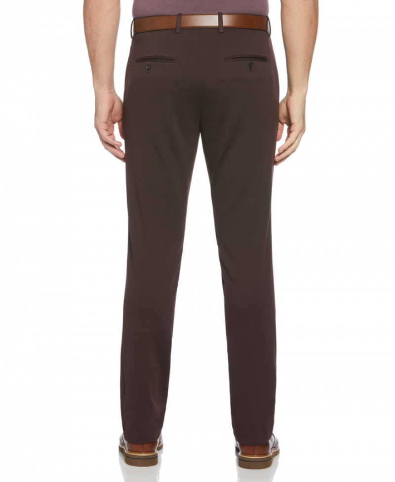 Perry Ellis Very Slim Fit Solid Smart Knit Suit Pant Port | 071YDUNRA