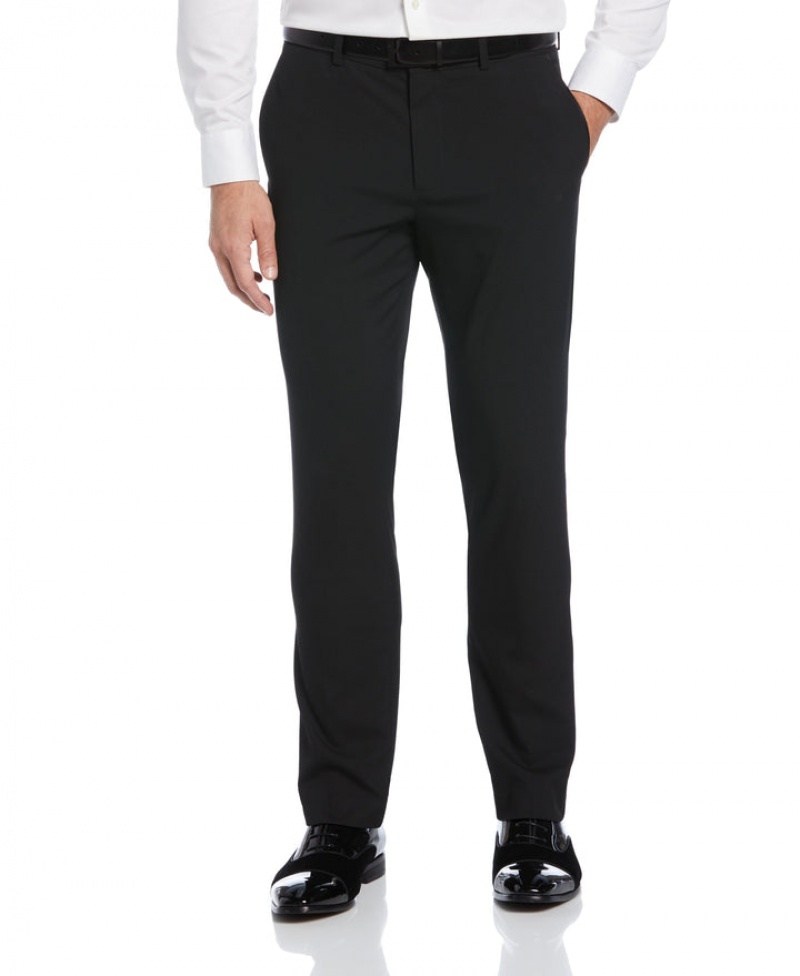 Perry Ellis Very Slim Fit Stretch Tuxedo Pant Black | 796RVQTMO